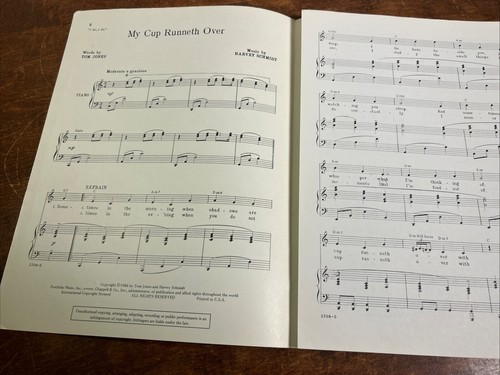 VINTAGE SHEET MUSIC 1966 my cup runneth over I do I do Martin Preston Jones - Picture 3 of 3