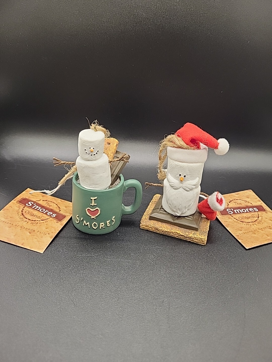 Original S'mores Christmas Tree Ornaments with Santa Cocoa Mug Set of 2-image