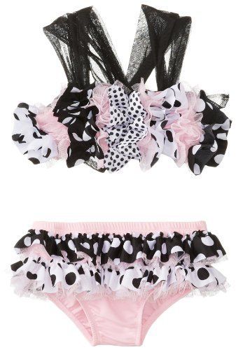 ADORABLE $75 BOUTIQUE MUD PIE NWT RUFFLED BATHING SUIT 2PIECE 12MO - Foto 1 di 3