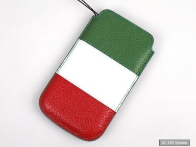 Galeli G-easywm14m-03 flag Italy sleeve case real leather for e.g. iPhone 4 New