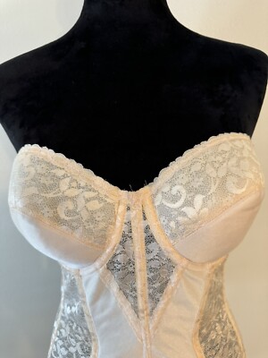エクリュ36 Vintage Carnival Ecru Lace Bustier Top Size 36 C Underwire | eBay