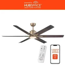 HDC Kensgrove II 60 in. Smart Indoor/Outdoor Gold Ceiling Fan w/Adj White+Remote