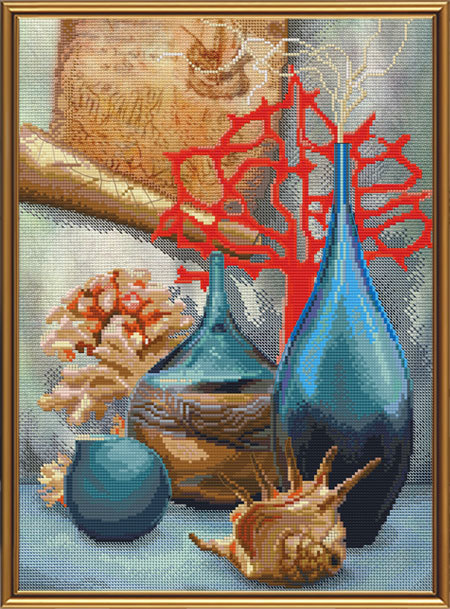 RIOLIS Kreuzstich-Set 'Ein Traum In Rosa' – Inkl. Garn, AIDA-Stoff 14ct, Nadel & Anleitung – Fertiges Motiv 30x30 Cm