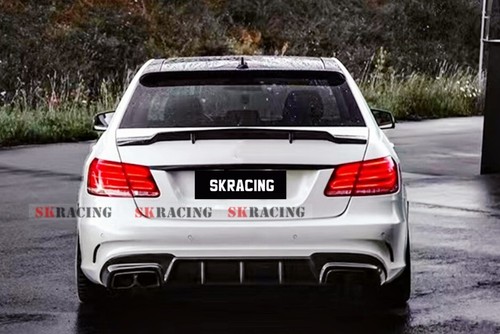 FOR 2010-2016 MERCEDES BENZ W212 E63 SEDAN BLACK /CARBON FIBER TRUNK SPOILER - Foto 3 di 45
