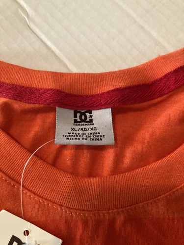 NWT DC Shoes Orange T-Shirt Boys XL / Mens Small - Picture 3 of 4