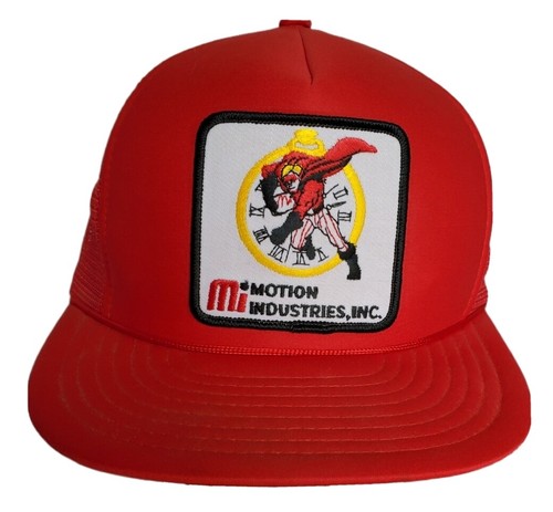 Vintage MI Motion Industries Trucker Hat Big Patch Snapback Mesh Super Hero Cap - 第 1/9 張圖片