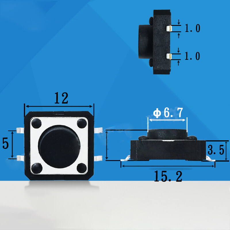 20 Pz/lotto 4 Pin 12x12mm Interruttore Di Pulsante Tattile Micro - Foto 3