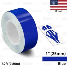 1" Roll Vinyl Pinstriping Pin Stripe Solid Line Tape Decal Sticker 25mm BLUE