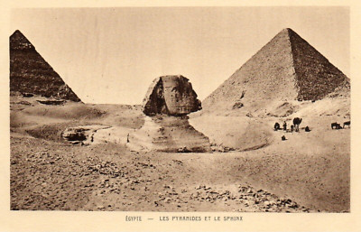 c1910s Egypt RPPC Great Sphinx of Giza Pyramids Real Photo Postcard