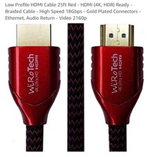 WiRo Tech.low Profile HDMI Cable 25ft.cable 4k Ultra HD HDMI.