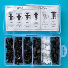 For 100X Car Clips Fixer Plastic Fasteners Kit Push Type Rivets Assortment