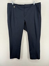 LAUREN RALPH LAUREN Pants Womens 18 Ankle Trouser Slim Twill Stretch Cotton Blue