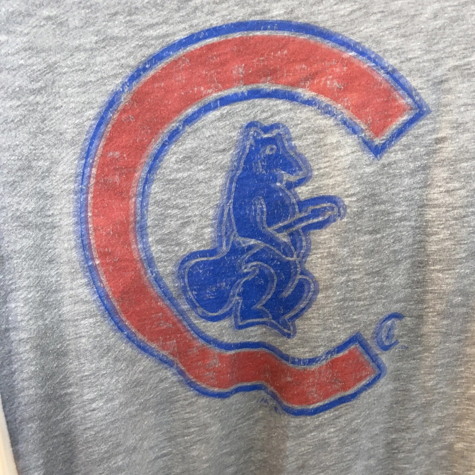 CHICAGO CUBS T Shirt MAJESTIC THREADS WMN MLB LARGE Jersey Style WORLD SERIES - Image 2 of 4