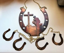Cowboy Praying at the Cross Wind chime - Size Varies Information In Description