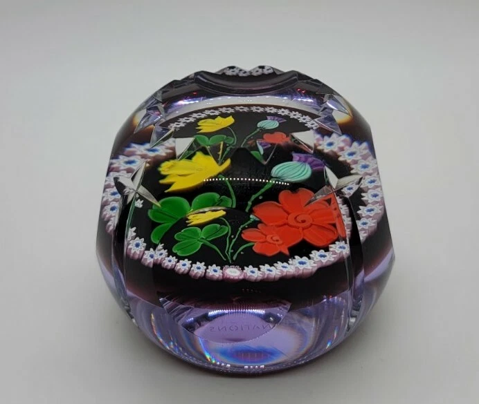 Pisapapeles de vidrio artístico raro vintage Caithness “Coronación de las Cuatro Naciones” -Escocia Foto 3 de 4