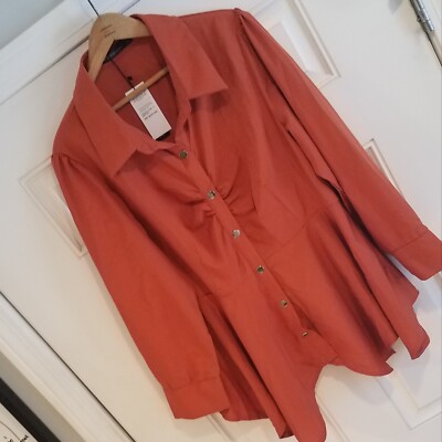 ZANZEA Long Sleeve Snap Shirt Pleated Irregular Hem Tops Casual Blouse  H-6
