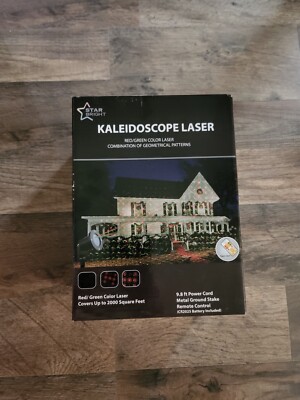 Holiday Star Laser Light Projector, Red & Green Geometric Designs