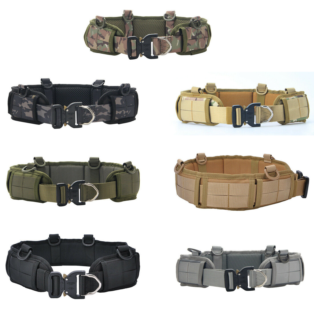 Hunting Tactical Quick Release Molle Waist Belt Hang Buckle Padded
