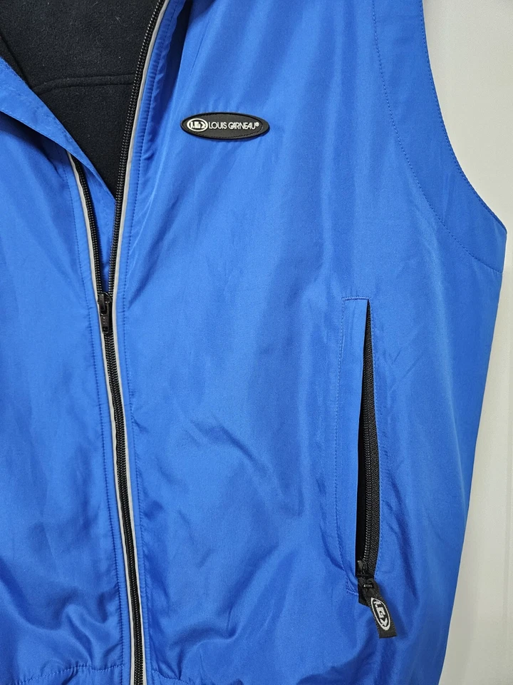 VTG Louis Garneau Cycling Vest Men's Small Winter Full Zip Blue Windbreaker VGUC - Image 4 of 4