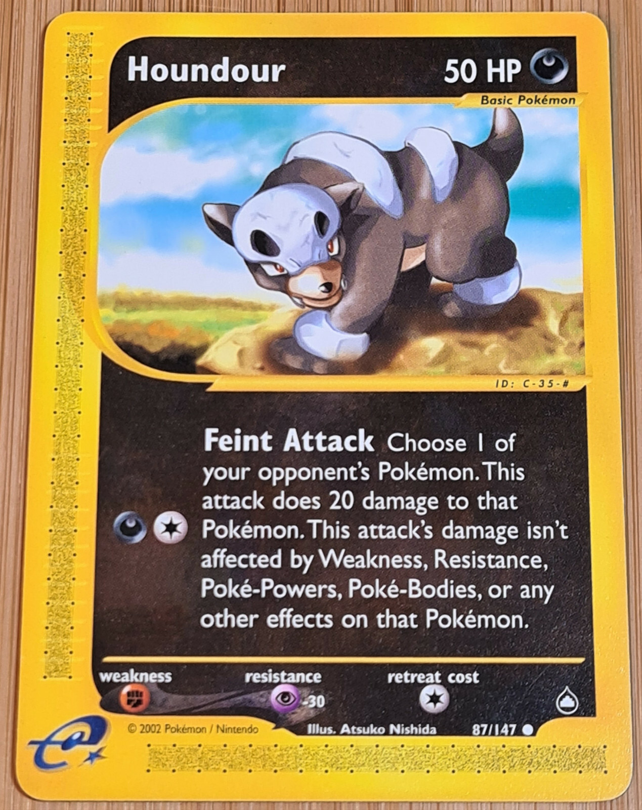 Houndour #87/147 (Hunduster) Common Aquapolis 2003 Pokemon Englisch Mint Vintage