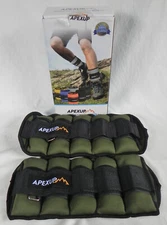 ApexUp "Adjustable Ankle & Wrist Weights" 7 lb. Pair, Olive Green, New NIB