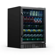 Newair 24" Built-in 177 Can Beverage Fridge - Black Stainless Steel - NBC177BS00