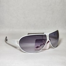 Womens Fashion Sunglasses Metal White Frame with Smoke Lens - M2275W