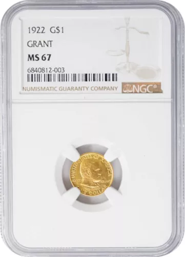 1922 $ Grant Gold Dollar MS67 NGC 948877-4