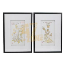 S/2 Wall Arts White Yellow Black Indoor Outdoor Living Dining Room