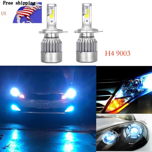 2pc H4 Ice Blue LED Headlight Kit High Low Beam for Honda Civic 97-03 CR-V 07-14