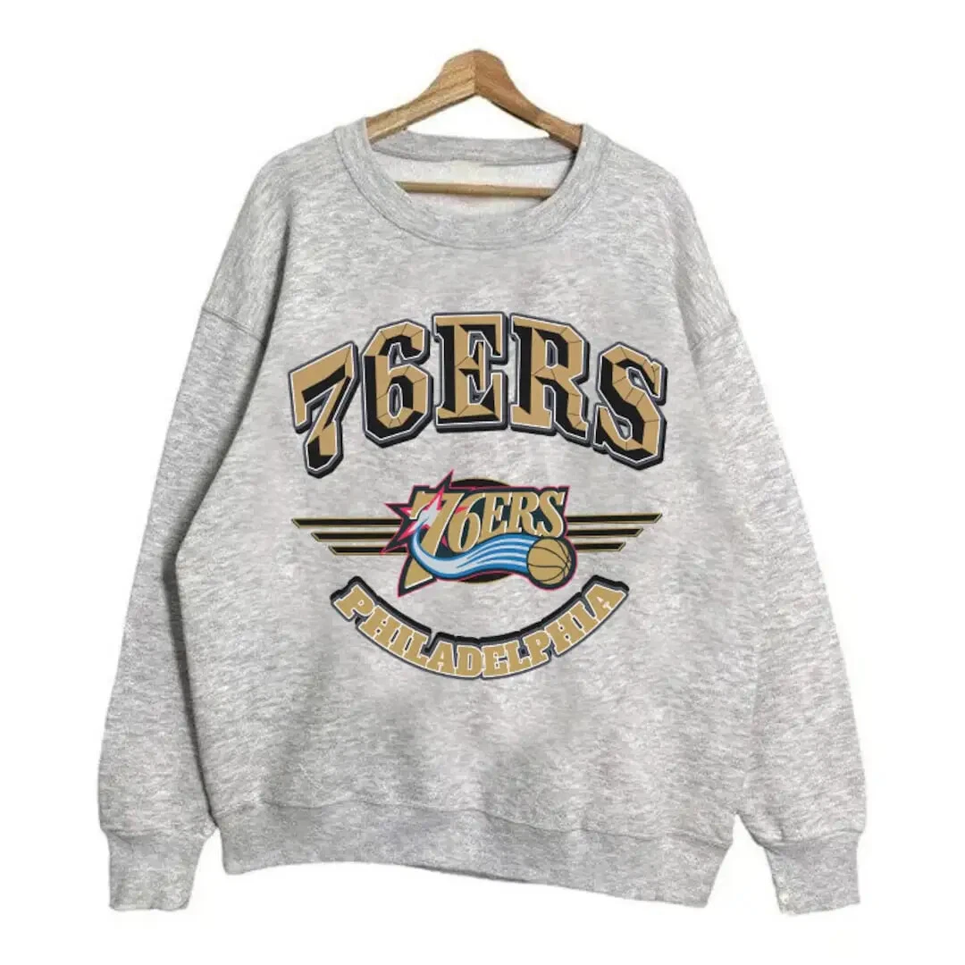 Vintage Philadelphia 76ers Sixers Basketball Sweatshirt Gift Fans