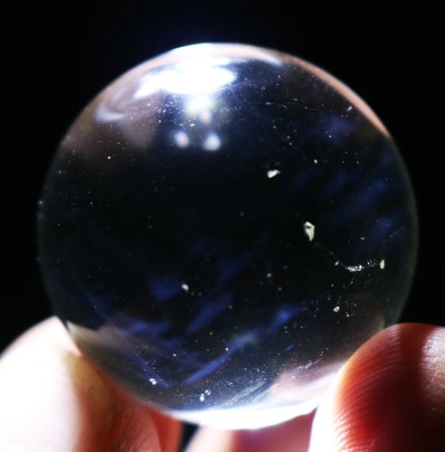 Lemurian "Blue Angel Feathers" Quartz Natural Crystal Ball Rough Healing - Picture 5 of 12
