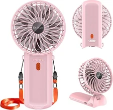 Portable Fan Handheld Fan, Mini Hand Held Fan, 6-15H Cooling Small Personal Fan