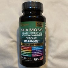 Sea Moss Black Seed Oil,Ashwagandha Turmeric Ginger 16 in 1 Multivitamin 10/26