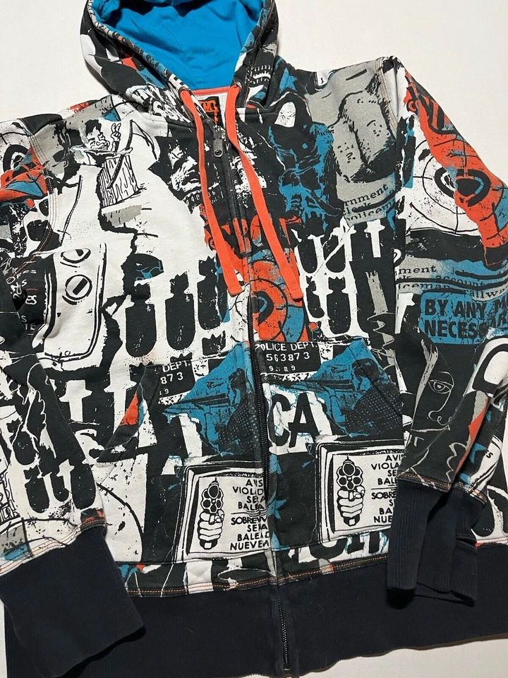 Sudadera con Capucha Y2K Circa De Colección AOP Para Hombres Gráfico Mediano Monopatín AL3 Foto 3 de 4