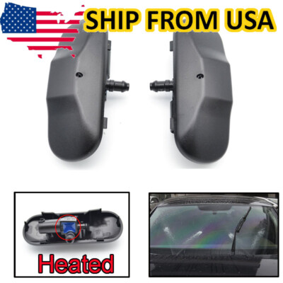 2PC Windshield Washer Spray Nozzle Heated For VW Jetta Golf Mk5 Mk6 Passat B6/B7