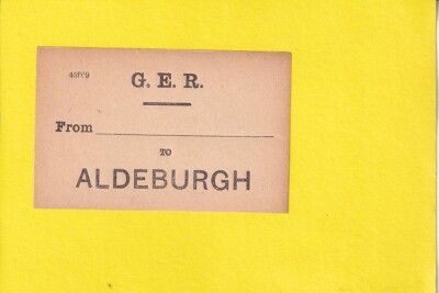 ALDEBURGH - G.E.R. GEPÄCKAUFKLEBER - NEUER TYP - TOLLE OSTBAHN