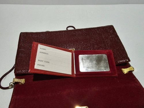 Vintage Glomesh Bag Burgundy + Card Holder Beautiful Condition 1960s/70s? - Picture 11 of 24