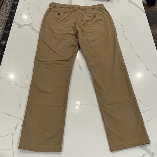 J. Crew gerade Bein flach vorne lässig beige khakifarbene Chinohose Academia 33 x 32 - Bild 2 von 8