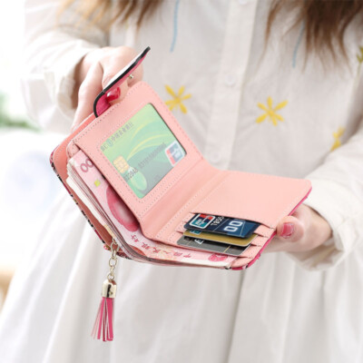 SUMGOGO Small Cat Pendant Wallet For Women - RFID Blocking Leather Card Holder & Coin Purse, 7.3" X 3.7", Multi-Compartment Front Pocket Organizer