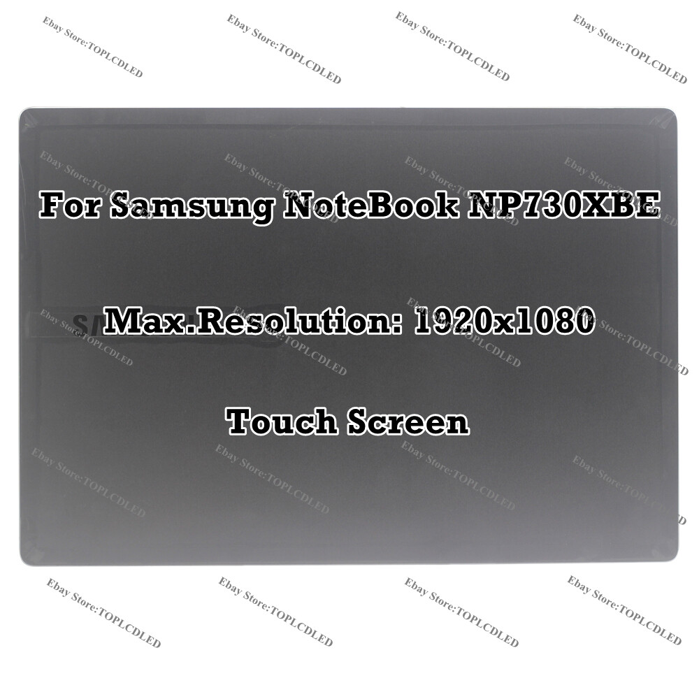 13.3"" Samsung NoteBook NP730XBE FHD LCD LED Touch Screen Top Display Assembly