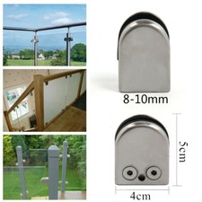 12-48x Stainless Steel Glass Clamps Stair Handrail Balustrade Brackets 8-10mm UK