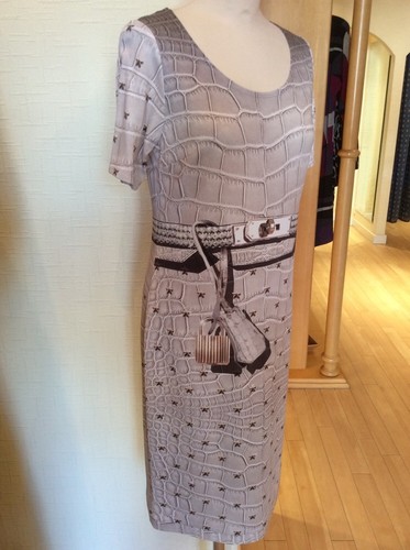 Roberto Naldi Dress Size 12 BNWT Beige Gold RRP £176 Now £44 - Picture 12 of 12