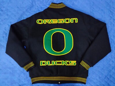 NCAA Oregon大学 フルジップジャケット　海外限定 Oregon Ducks NCAA varsity Jacket with genuine cowhide