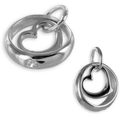 FACHHANDEL-DIREKT Jungen Mädchen Baby Taufe Zirkonia Taufring weiß mit Herz Anhänger Weiß Gold 333