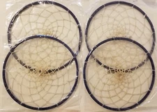 Lot of 4 Webbed Dream Catcher Craft Dreamcatcher Rings 5" inch Hoops Blue