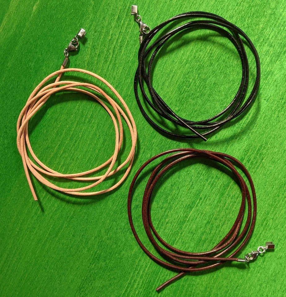 Lederband Echt Leder Kette Lederschnur mit Verschluss Edelstahl 1m lang kürzbar  - Bild 1 von 1