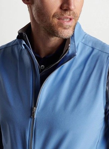PETER MILLAR Crown Crafted Vest 2XL Blue Contour Stretch Full Zip Golf NEW $245 - Picture 19 of 20