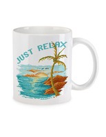 Pixel Just Relax Kaffeetasse Gamer Gaming Geek Nerd Fun Beach Urlaub Meer