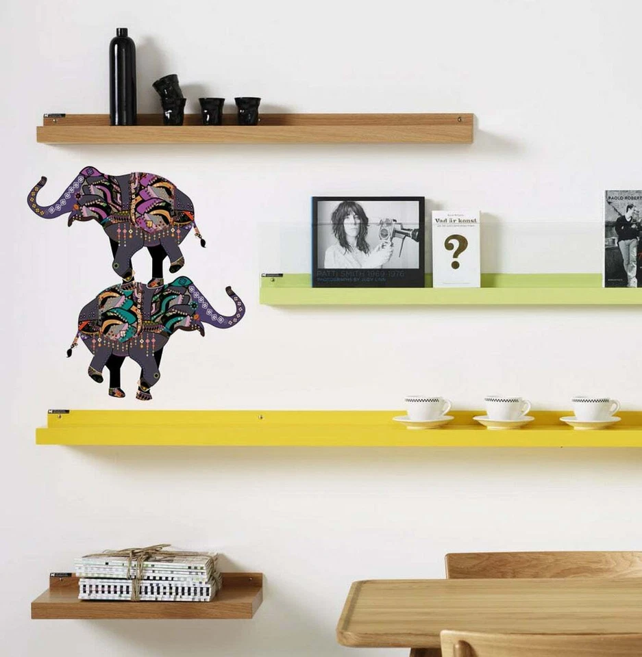 Calcomanías de pared de elefante boho, pegatina de pared de animales, mural estilo indio, bohemia Foto 4 de 4
